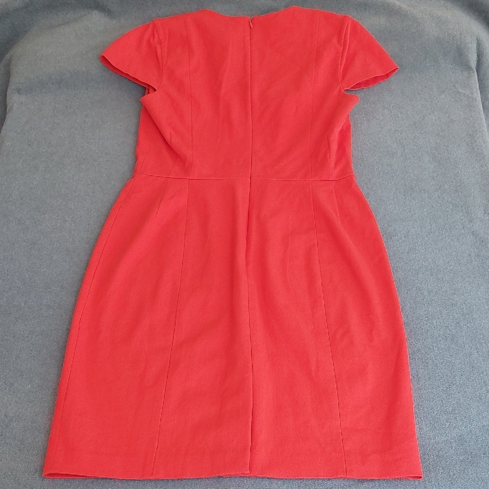 Banana Republic Red Square Neck Sheath Dress Size 12 Cap Sleeve Professional - Picture 4 of 9